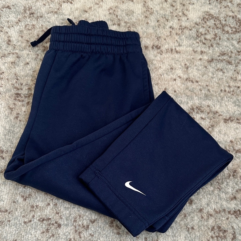 Nike Kids Navy Blue Athletic Joggers with White Swoosh- excellent condition